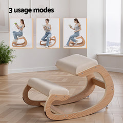 Artiss Kneeling Chair Ergonomic Posture Chair with Memory Foam Balance Stool for Home Office Gaming 120kg Weight Capacity Beige