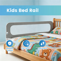 2m Baby Bed Rail Guard 63-76cm Height Adjustable Safety Side Guardrail Collision Protection for Toddlers Universal Fit for Most Bed Types and Mattresses
