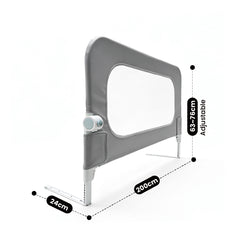 2m Baby Bed Rail Guard 63-76cm Height Adjustable Safety Side Guardrail Collision Protection for Toddlers Universal Fit for Most Bed Types and Mattresses