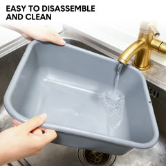 3-Tier Serving Trolley Dining Tableware Collection Rolling Cart with 2 Buckets and 4 Trays Large Utility Cart for Catering Cafes Restaurants Max Load 60kg