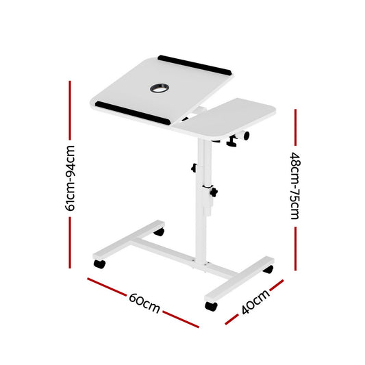 Artiss Laptop Desk Table Fan Cooling White 60CM