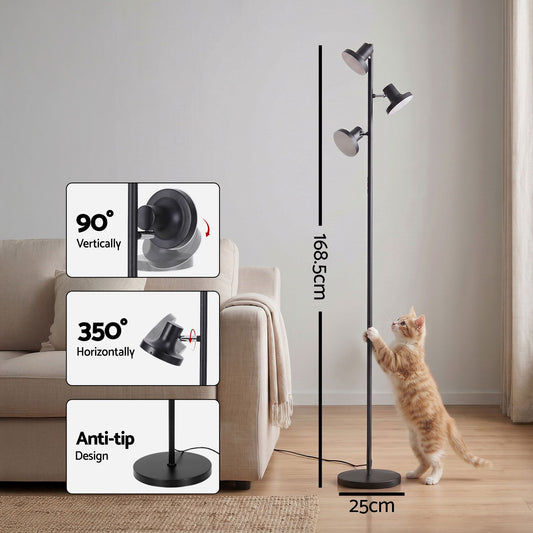 Artiss LED Tree Floor Lamp, 36W Modern Dimmable Standing Lamp with Remote & Touch Control, 4 Color Temperatures, 3 Rotatable LED Light Floor Lamps for Living Room, Bedroom, Office