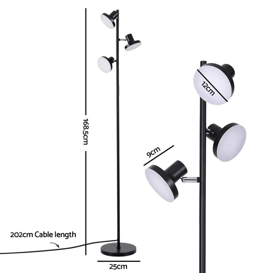 Artiss RGB Floor Lamp LED with 3 Swivel Lights Color Changing Lamp with Remote Stepless Dimmable