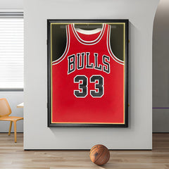 LED Jersey Display Frame with LED Light Sports Shirt Lockable Box Wall Mounted Display Cabinet Shirts Display Showcase Frame with UV Protection