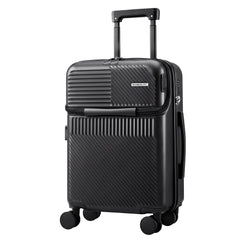 Wanderlite 20" Luggage Suitcase Front Pocket Travel Carry On TSA Black