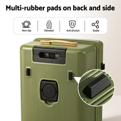 Wanderlite 28" Modern Vertical Trunk Luggage Suitcase Travel 5 Wheels Type-C TSA Olive Green
