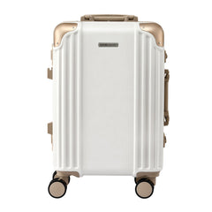 Wanderlite 20" Aluminium Frame Carry On Luggage Suitcase TSA Lock Spinner Wheels White Gold