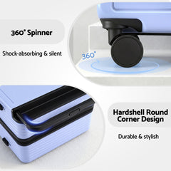 Wanderlite 28" Wide Handle Luggage Suitcase Travel TSA Lock Light Blue