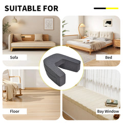 Ergonomic Reading Pillow High Density Sponge Laptop Pillow for Sofa Couch Bed Reading Gaming with Storage Pocket Soft Arm Rest Pillow 73x60x30cm Grey