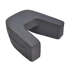 Ergonomic Reading Pillow High Density Sponge Laptop Pillow for Sofa Couch Bed Reading Gaming with Storage Pocket Soft Arm Rest Pillow 73x60x30cm Grey