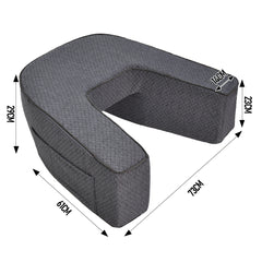 Ergonomic Reading Pillow High Density Sponge Laptop Pillow for Sofa Couch Bed Reading Gaming with Storage Pocket Soft Arm Rest Pillow 73x60x30cm Grey