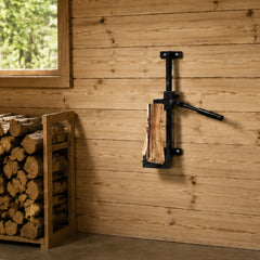 Wall Mounted Log Splitter for Firewood Heavy Duty Steel Manual Kindling Cutter Split up to 35cm with Ergonomic Handle for Indoor Fireplace Outdoor Use