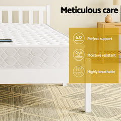Giselle Double Mattress with Artiss Wooden Bed Frame Natural Pine Timber Base
