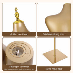 Embellir Female BBL Mannequin, Adjustable Dress Form Dummy Model Clothes Display, Gold