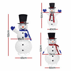 Jingle Jollys Christmas Lights 330 LED Fairy Light 3pcs Snowman Decorations Set