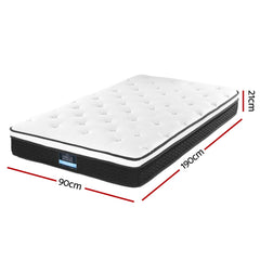 Giselle Bedding 21cm Mattress Euro Top Single
