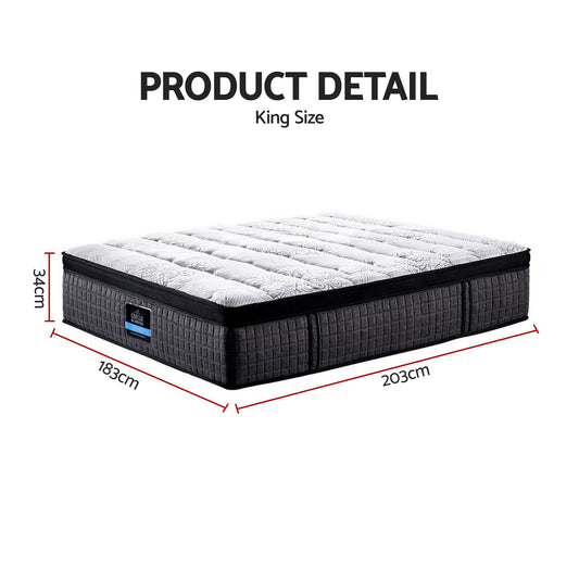 Giselle Bedding 34cm Mattress 9 Zone Latex Foam King