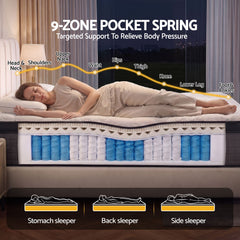 Giselle Bedding 34cm Mattress 9 Zone Latex Foam King