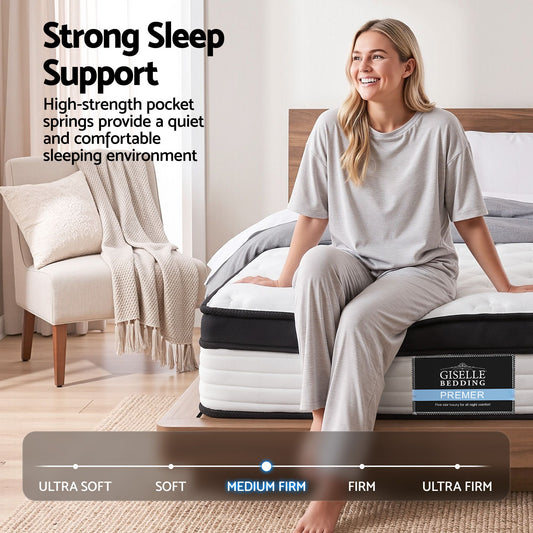 Giselle Bedding 31cm Mattress Euro Top King Single