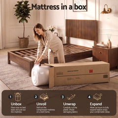 Giselle 25cm King Single Hybrid Mattress Soft Knitted Fabric Edge Support Gel Foam