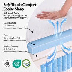 Giselle 25cm Single Hybrid Mattress Soft Knitted Fabric Edge Support Gel Foam
