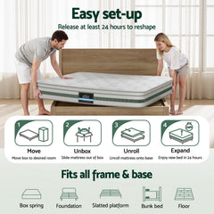 20cm Giselle Mattress King Green Tea Mattresses
