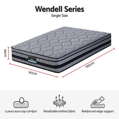 Giselle Bedding 34cm Single Mattress Hybrid, Pocket Spring Bed Mattress