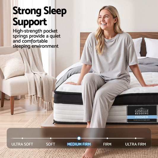 Giselle Bedding 31cm Mattress Euro Top Double
