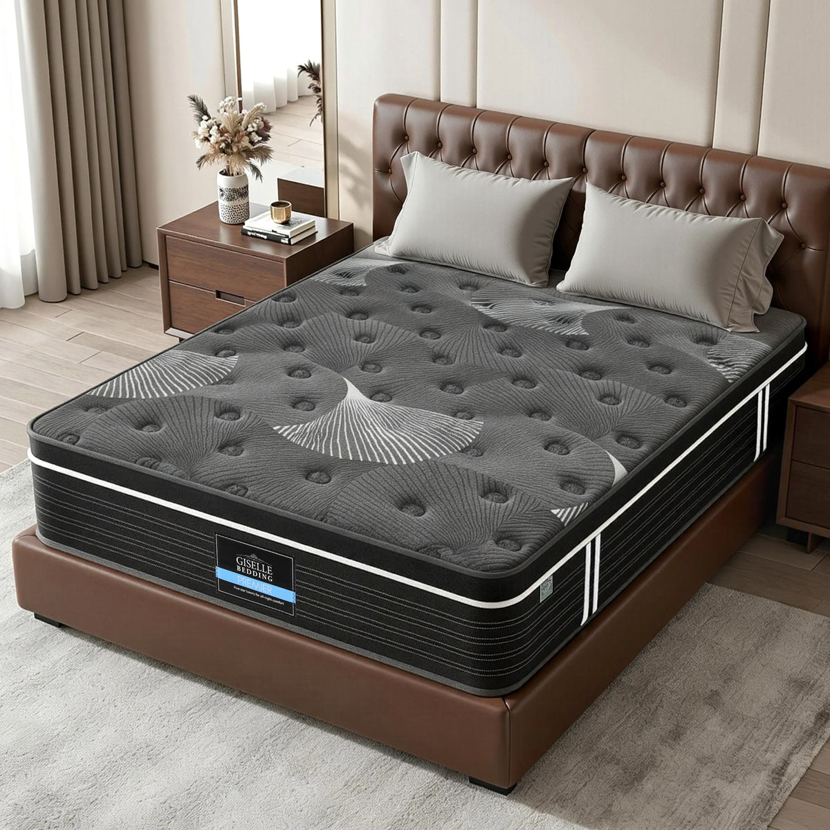 Giselle Bedding 35cm Mattress Graphene Memory Foam Medium Firm Euro Top Mattresses Queen