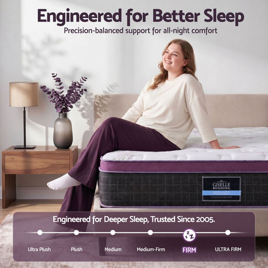 Giselle Double Euro Top Mattress Firm Pocket Spring Edge Support