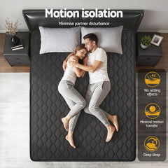 Giselle Bedding Double Mattress 34cm Euro Top with 5-Zone Pocket Spring Support Black