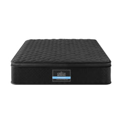 Giselle Bedding King Single Mattress 34cm Euro Top with 5-Zone Pocket Spring Support Black