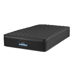 Giselle Bedding King Single Mattress 34cm Euro Top with 5-Zone Pocket Spring Support Black