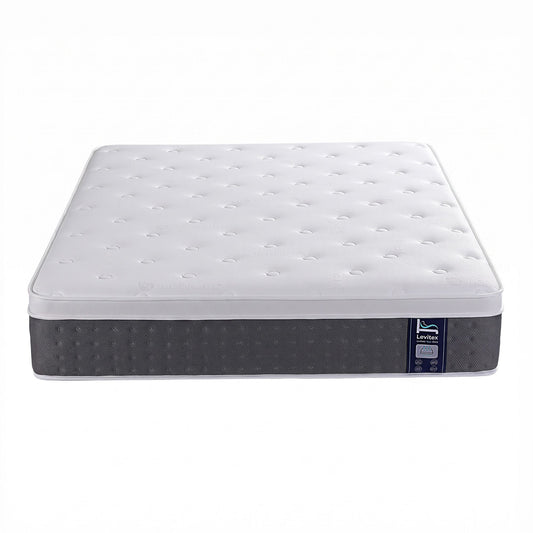 Levitex Queen Mattress Lumbar Support, 5-Zone Pocket Springs & 2-Row Hardened Edges for Deep Sleep, Cooling Gel Memory & Egg-Crate Foam