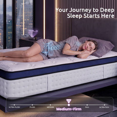 Levitex 35CM Single Mattresses Gel Memory Foam and 7-Zone Ergonomic Pocket Spring, Anti-Roll Dual-Row Edge, Triple Cooling System for Hot Sleepers