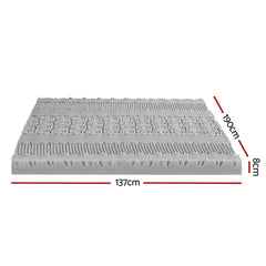 Giselle Bedding 8cm Memory Foam Mattress Topper 7-Zone Graphite Double