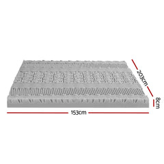 Giselle Bedding 8cm Memory Foam Mattress Topper 7-Zone Graphite Queen