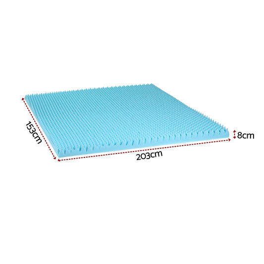 Giselle 8cm Memory Foam Mattress Topper Gel Egg Crate Foam Bamboo Queen