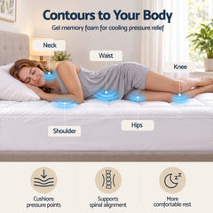 Giselle 8cm Queen Memory Foam Mattress Topper Pillow Top with Gel Foam