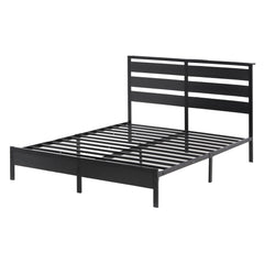 Artiss Bed Frame Double Size LED Metal Bed Base with Charging Station