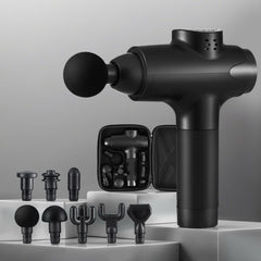 Everfit Massage Gun 30 Speed 8 Heads Vibration Muscle Massager Chargeable Black