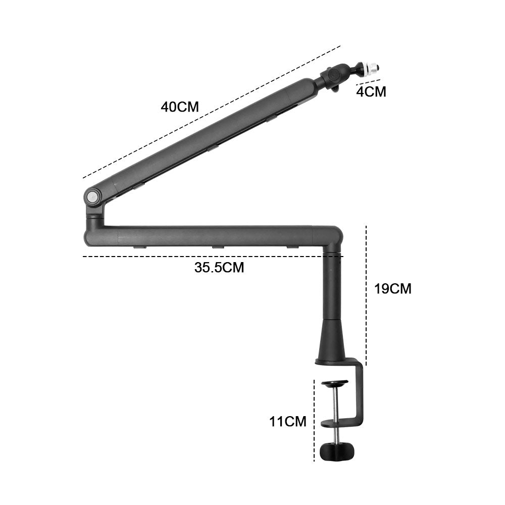 Mic Arm Microphone Holder Swivel Suspension Boom Hidden Cable Channels Versatile Desk Clamp Counterweight 1/4闁?3/8闁?5/8闁?Mic Mounts Studio Broadcast Streaming Work