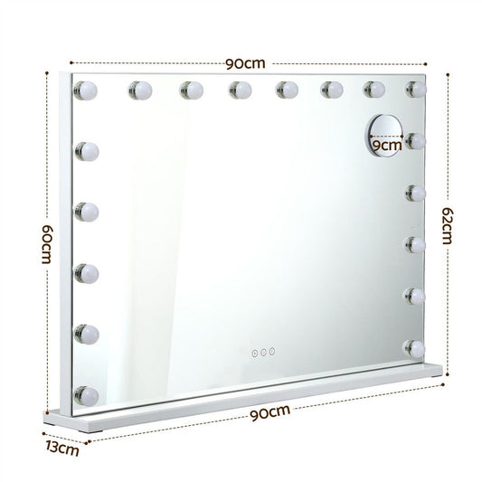 Embellir 90x60cm Makeup Mirror Large Hollywood Vanity Mirror with 18 Dimmable LED Bulbs