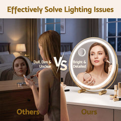 Embellir 50cm Hollywood Makeup Mirror with Lights and 10X Magnifier Round Gold