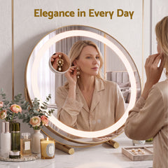 Embellir 50cm Hollywood Makeup Mirror with Lights and 10X Magnifier Round Gold