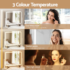 Embellir Makeup Mirror 58x46cm 360～ Rotatable Vanity Mirror with Lights Bright Light Strip Adjustable