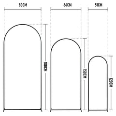 Metal Arch Backdrop Black Stand Wedding Arch Stand Set of 3 (6FT/5FT/4FT) Square Arched Frame for Outdoor Birthday Party Ceremony