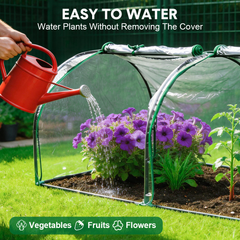 Mini Greenhouse Portable Clear Tunnel Grow House with PVC Cover and Roll-Up Zippered Door Protective Shed for Garden Backyard Vegetables Plants 2x1x0.8m