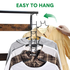 8 Sets Magic Clothes Hangers Detachable 5-in-1 Multilayer Carbon Steel Coat Hanger with Anti-Slip Foam Sleeves Space Saving for Wardrobe Closet Storage