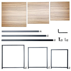 Nesting Coffee Table Set of 3 Square Stackable Side Table with Wooden Top and Metal Frame for Home Living Room Bedroom Apartment Small Spaces Space-Saving
